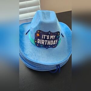 Light Blue "It's My Birthday" Party Cowboy Hat